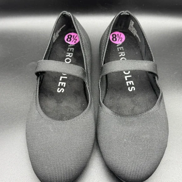Aerosoles Boaz Flats Black Balletcore Knit Mary Jane Shoe Comfortable Women 8.5M - Picture 4 of 6